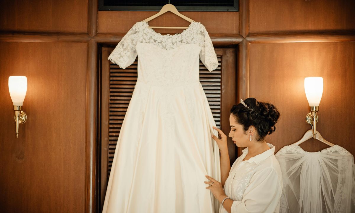 Basque Waist Wedding Dress